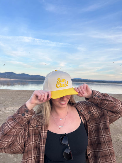"Sun Club! " Yellow Two Tone Five Panel Cap
