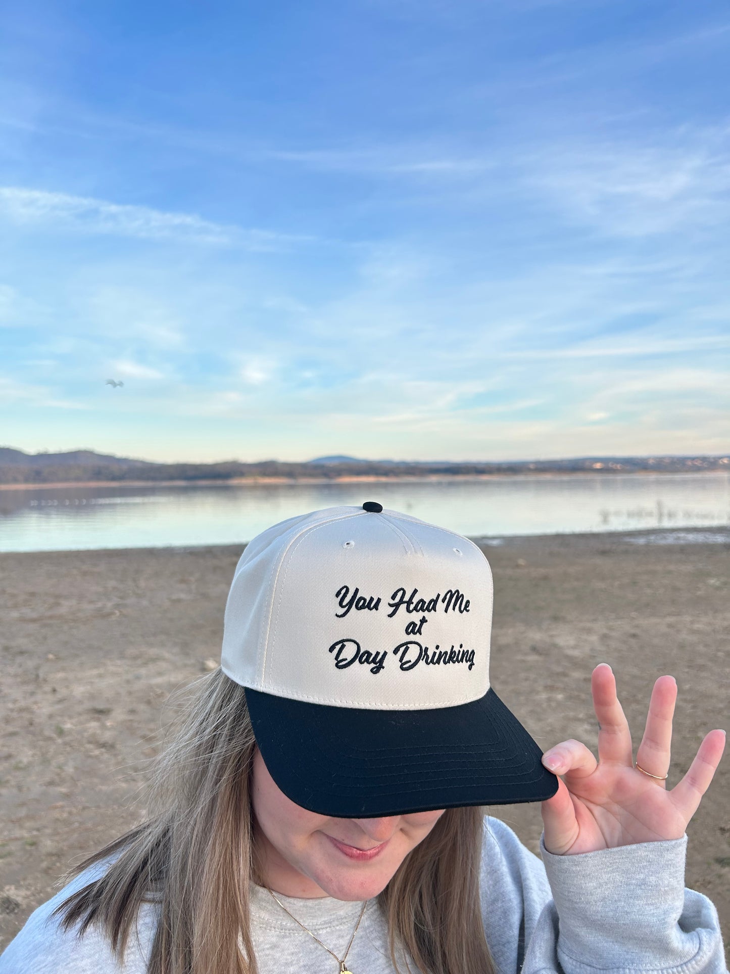 "You Had Me at Day Drinking" Black Two Tone Five Panel Cap