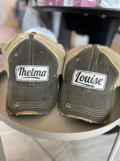 "Louise" Distressed Trucker Cap