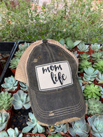 "Mom Life" Distressed Trucker Cap