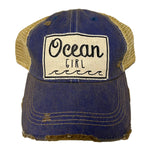 "Ocean Girl" Distressed Trucker Cap