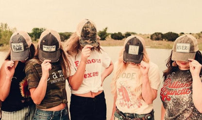 "On Lake Time" Distressed Trucker Cap
