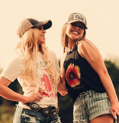 "On Lake Time" Distressed Trucker Cap