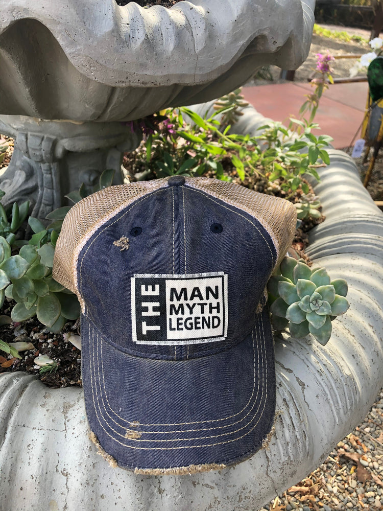 "The Man The Myth The Legend" Distressed Trucker Cap