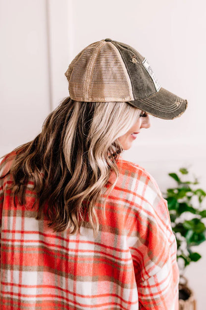 "Your Crazy Is Showing You Might Want To Tuck That In" Distressed Trucker Cap