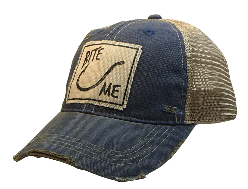"Bite Me" Distressed Trucker Cap
