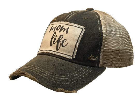 "Mom Life" Distressed Trucker Cap