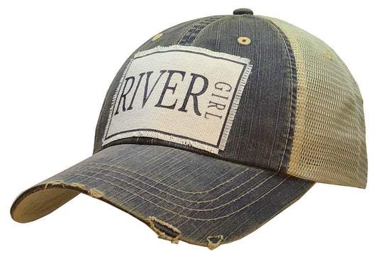 "River Girl" Distressed Trucker Cap