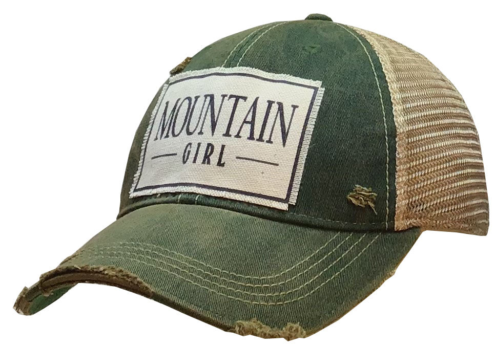 "Mountain Girl" Distressed Trucker Cap
