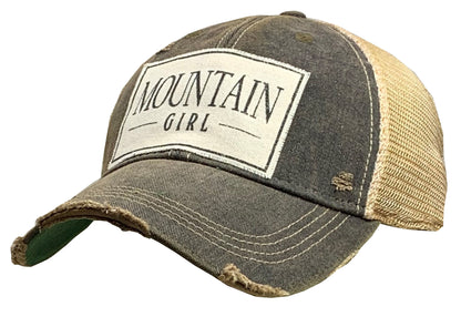 "Mountain Girl" Distressed Trucker Cap