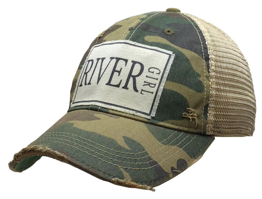 "River Girl" Distressed Trucker Cap