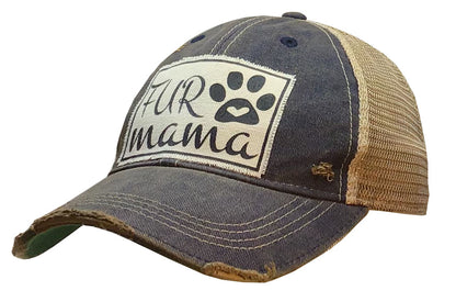 "Fur Mama" Distressed Trucker Cap