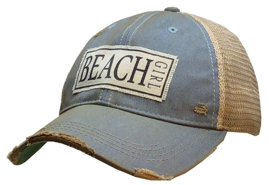 "Beach Girl" Distressed Trucker Cap