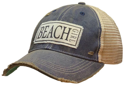 "Beach Girl" Distressed Trucker Cap