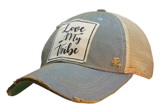 "Love My Tribe" Distressed Trucker Cap