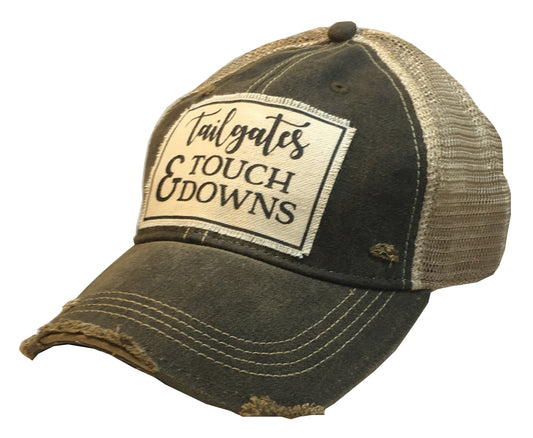 "Tailgates & Touchdowns" Distressed Trucker Cap