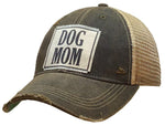 "DOG MOM" Distressed Trucker Cap
