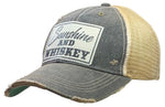 "Sunshine & Whiskey" Distressed Trucker Cap