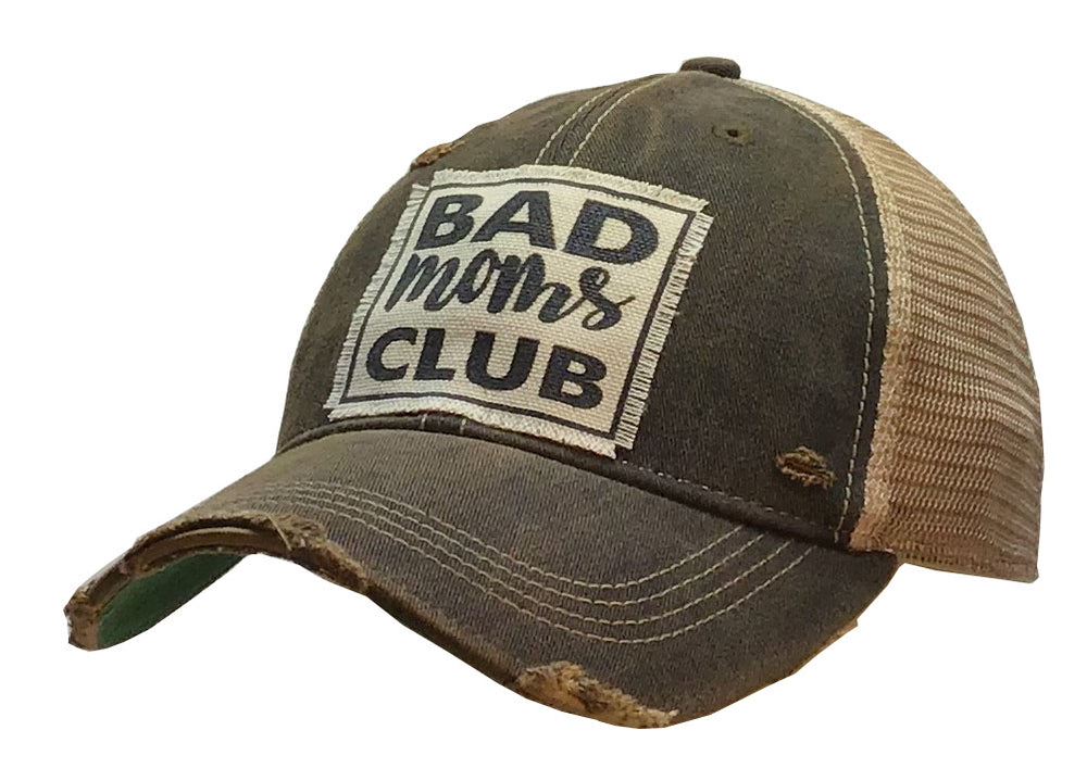 "Bad Mom's Club" Distressed Trucker Cap