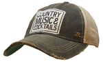 "Country Music & Cocktails" Distressed Trucker Cap