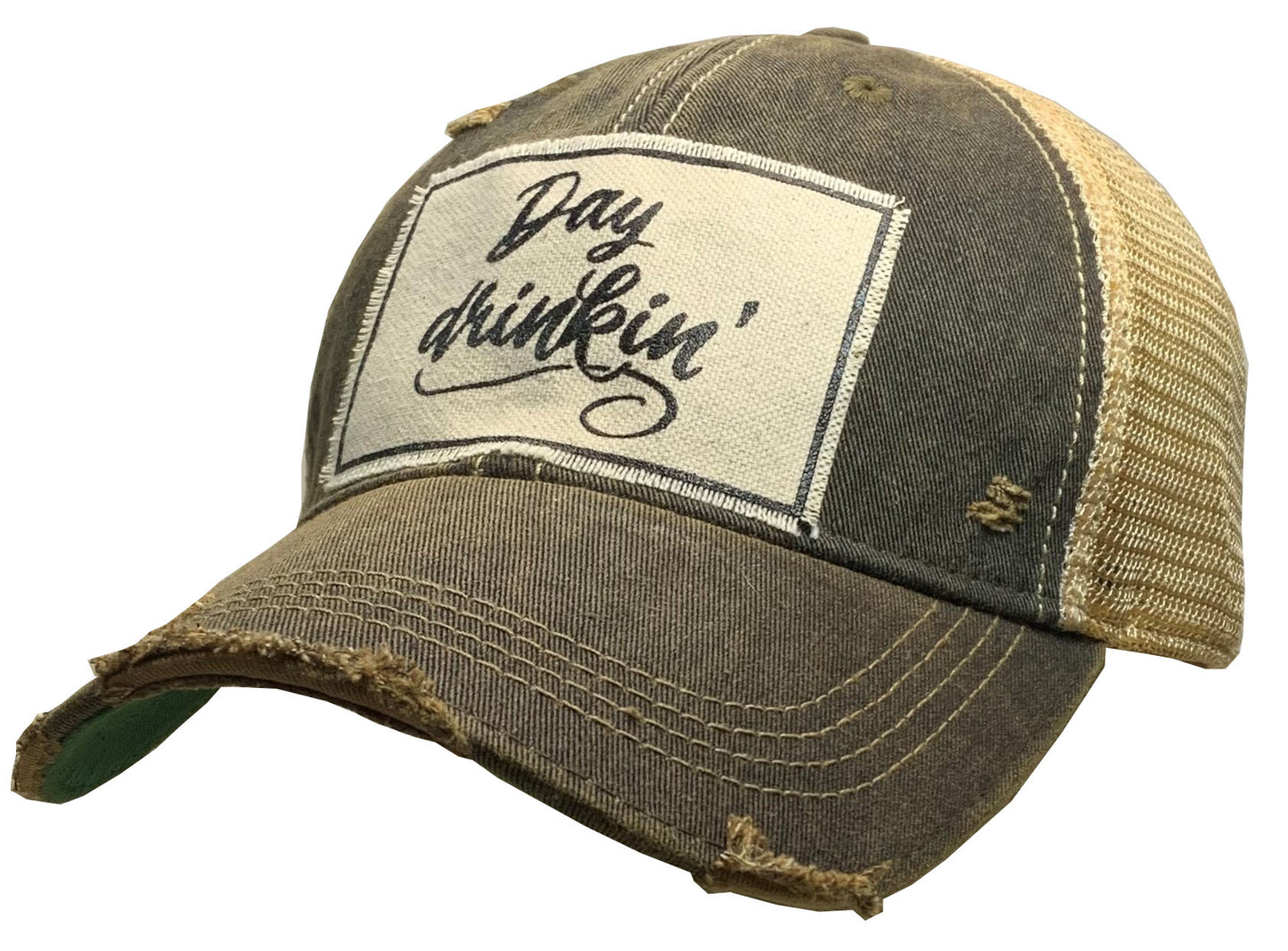 "Day Drinkin' " Distressed Trucker Cap