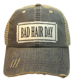 "Bad Hair Day" Distressed Trucker Cap