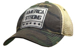 "American Strong" Vintage Distressed Trucker Cap