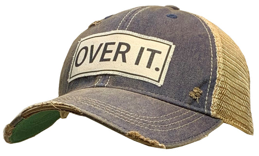 "Over It" Distressed Trucker Cap