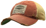 "Warning May Contain Alcohol" Distressed Trucker Cap